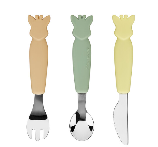 A set of 3 cutlery in ionx and silicone, for baby's first meals in autonomy! image number 3